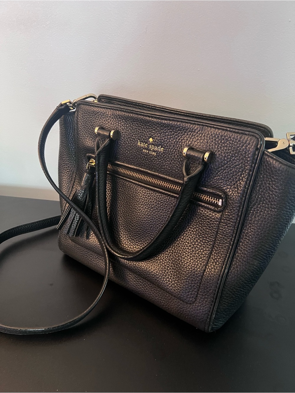 KATE SPADE CHESTER STREET ALLYN
BLACK LEATHER SATCHEL